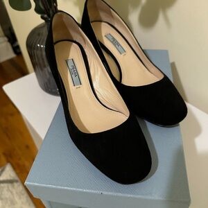 Prada Black Suede Heels for Women